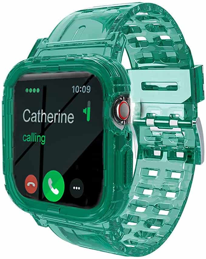 Best breathable design with holes- SXTDDSP Crystal Clear Soft Silicone Strap Case