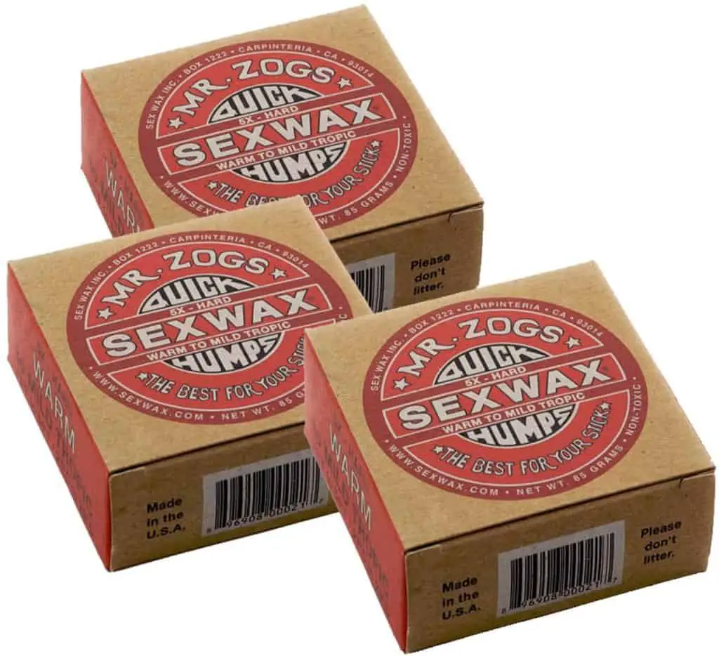 Best tropical temperature skimboard wax: Mr Zogs Sex Wax Quick Humps